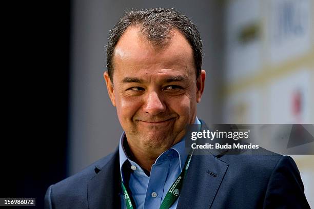 Sergio Cabral, Governor of Rio de Janeiro during the opening of the Soccerex football convention, in Rio de Janeiro, Brazil, on November 26, 2012....