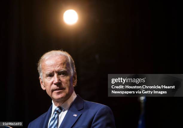 Vice President Joe Biden gives a speech about the White House Cancer Moonshot, an initiative Biden leads, at Tudor Fieldhouse on the campus of Rice...