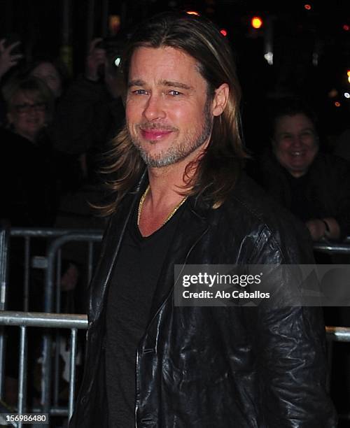 Brad Pitt attends the Cinema Society with Men's Health and DeLeon Tequila host a screening of The Weinstein Company's "Killing Them Softly" at SVA...