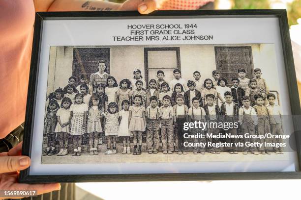 Hoover School first grade class photo was given to four former students of the segregated Mexican school to celebrate the legacy of Mendez V...