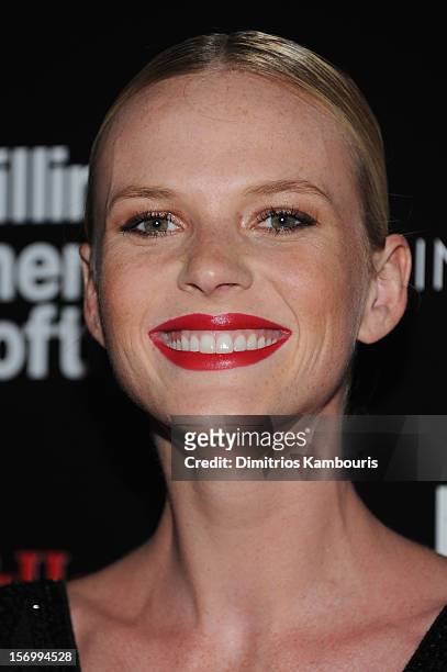 Model Anne V. Attends The Cinema Society with Men's Health and DeLeon hosted screening of The Weinstein Company's "Killing Them Softly" on November...
