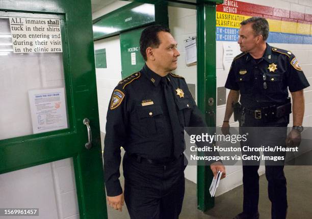 Harris County Sheriff Ed Gonzalez walks through the Harris County Jail on Tuesday, Feb. 21 in Houston.