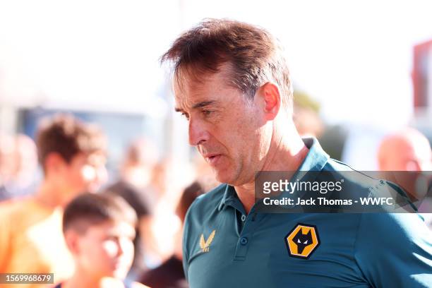 Julen Lopetegui, Manager of Wolverhampton Wanderers arrives at the stadium ahead of the pre-season friendly match between FC Porto and Wolverhampton...