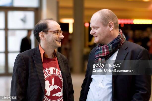 Johannes Ponader , political manager of the Pirate party, and Bernd Schloemer , federal chairman of the Pirate party, at the Pirate Party National...