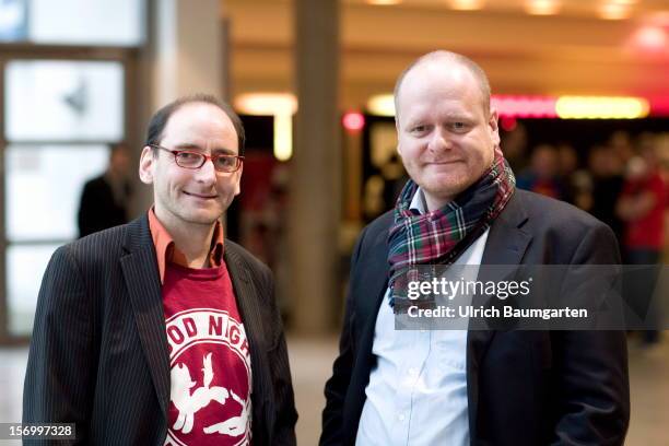 Johannes Ponader , political manager of the Pirate party, and Bernd Schloemer , federal chairman of the Pirate party, at the Pirate Party National...