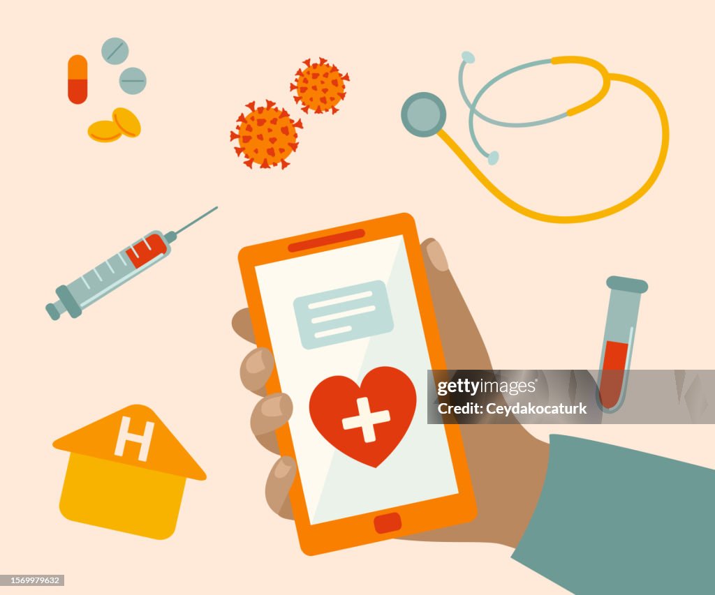 Human Using Ehealth App On Smartphone Technology Concepts High-Res ...