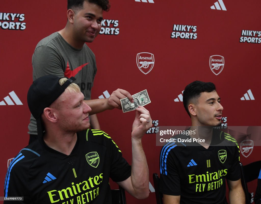 Aaron Ramsdale of Arsenal during a signing session in Niky's Store Aaron Ramsdale of Arsenal during a signing session in Niky's Store