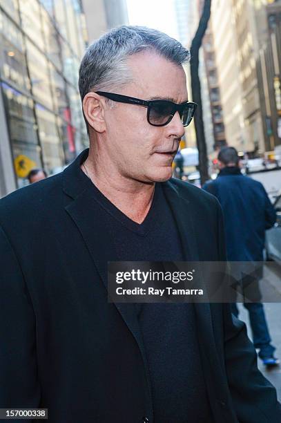 Actor Ray Liotta leaves the "Today Show" taping at the NBC Rockefeller Center Studios on November 26, 2012 in New York City.