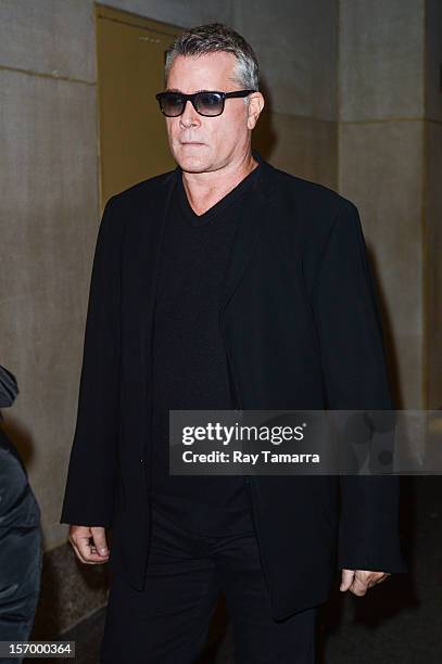 Actor Ray Liotta leaves the "Today Show" taping at the NBC Rockefeller Center Studios on November 26, 2012 in New York City.