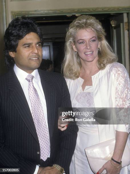 Actor Erik Estrada and wife Peggy Rowe attend the Hollywood Women's Press Club's 46th Annual Golden Apple Awards on December 14, 1986 at the Beverly...