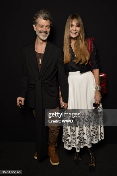 Elle Macpherson and guest in front row at Christian Dior RTW Spring 2023 photographed on September 27, 2022 in Paris, France.