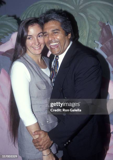 Actor Erik Estrada and fiance Nanette Mirkovich attend the Miami Hispanic Media Conference on October 27, 1994 at the Hyatt Regency Hotel in Miami,...