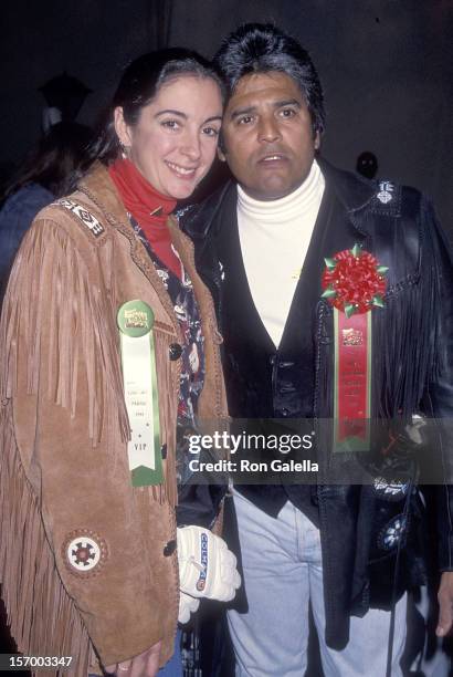 Actor EriK Estrada and fiance Nanette Mirkovich attend the 63rd Annual Hollywood Christmas Parade on November 27, 1994 at KTLA Studios in Hollywood,...