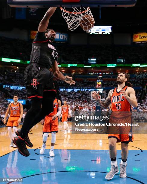 Mi Nene Rockets Thunder Dunk Photos and Premium High Res Pictures - Getty Images