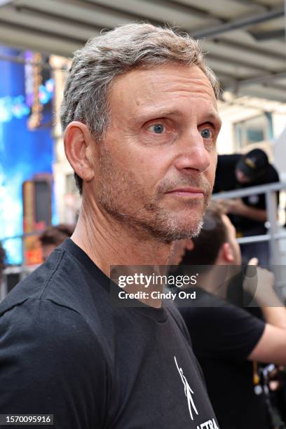 Tony Goldwyn attends as SAG-AFTRA members hold "Rock The City For A Fair Contract" rally in Times Square on July 25, 2023 in New York City. Members...