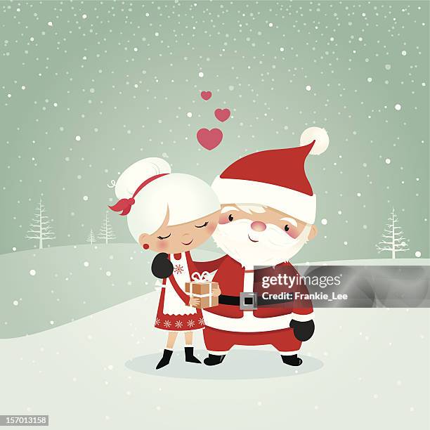 mr & mrs claus - mrs claus stock illustrations