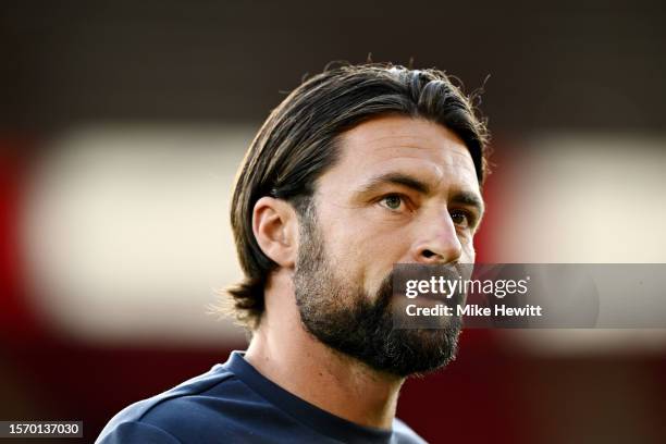 Russell Martin, Manager of Southampton FC, looks on prior to the pre-season friendly match between Southampton and Bournemouth at St Mary's Stadium...