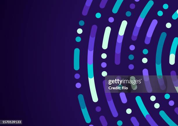 illustrazioni stock, clip art, cartoni animati e icone di tendenza di curve di cerchio linee astratte sfondo moderno - collegare i puntini