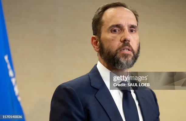 Special counsel Jack Smith speaks to members of the media at the US Department of Justice building in Washington, DC, on August 1, 2023. Donald Trump...