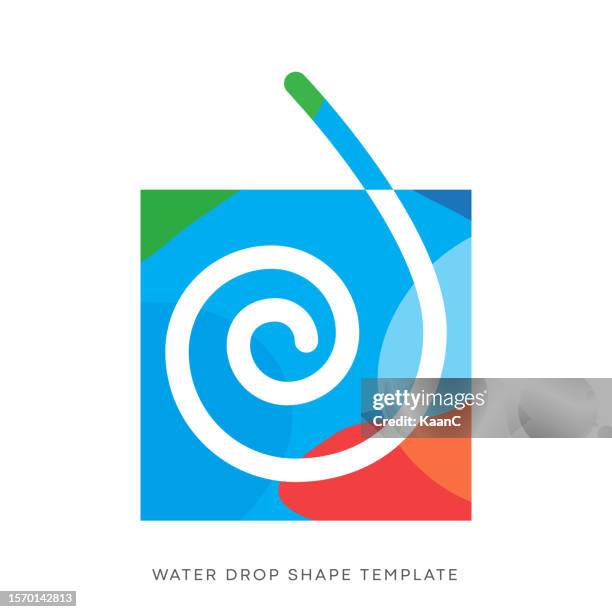 an abstract water drop icon resembling a spiral shape. this vector stock illustration is designed to represent world water day. - teardrop shape stock illustrations
