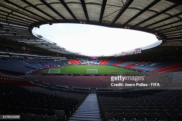 General view of Hampden Park prior to the Women's Football Quarter Final match between Sweden and France, on Day 7 of the London 2012 Olympic Games...