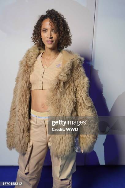 Noémie Lenoir in front row at Off-White RTW Spring 2023 photographed on September 29, 2022 in Paris, France.