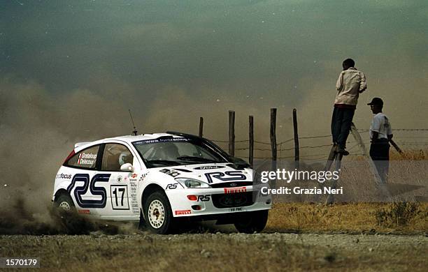 Francois Delecour driving the Ford Focus during the World Rally Championships in Kenya. Photo: Germano Gritti / Grazia Neri DIGITAL IMAGE Mandatory...