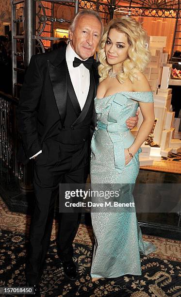 Harold Tillman and Rita Ora attend a drinks reception at the British Fashion Awards 2012 at The Savoy Hotel on November 27, 2012 in London, England.