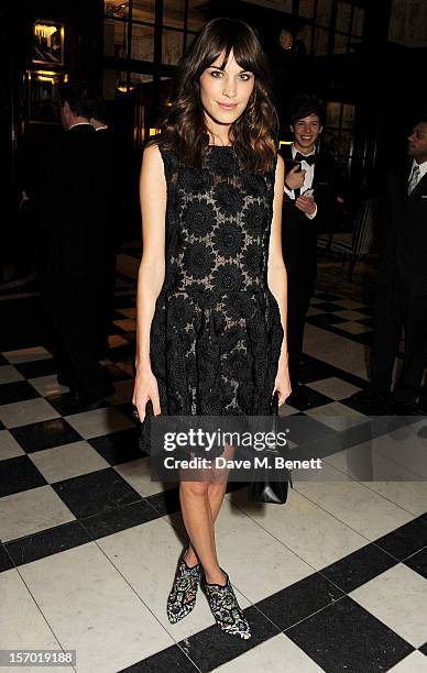 Alexa Chung attends a drinks reception at the British Fashion Awards 2012 at The Savoy Hotel on November 27, 2012 in London, England.