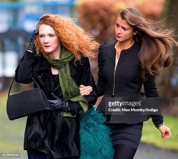 Jennie McAlpine and Brooke Vincent attend the funeral of Coronation Street actor Bill Tarmey at the Albion United Reformed Church on November 27,...