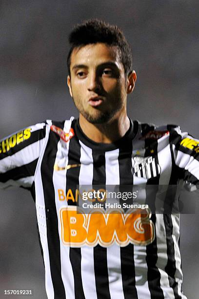 Felipe Anderson of Santos runs during a match between Corinthians and Santos as part of the Brazilian Serie A Championship 2012 at Pacaembu Stadium...