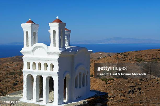 greece, cyclades, kea, miniature church - kea stock pictures, royalty-free photos & images