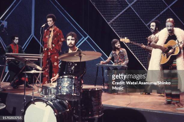 Hot Chocolate performing on BBC music TV show 'The Old Grey Whistle Test', BBC studios, London, UK, 17 October 1972. Larry Ferguson, Patrick Olive,...
