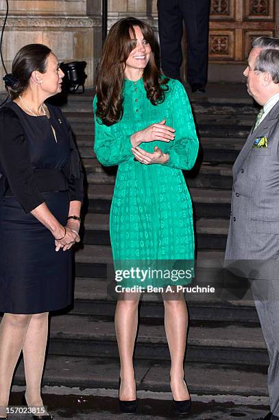 Catherine, Duchess of Cambridge, attends the official opening of The Natural History Museums's Treasures Gallery at Natural History Museum on...