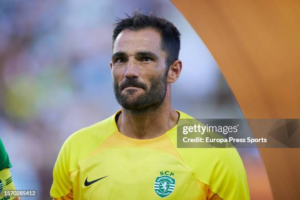 Antonio Adan of Sporting CP looks on during Desafios Betano football match played between Sporting CP and Real Sociedad at Algarve stadium on July 25...