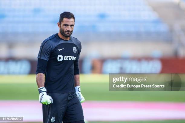 Antonio Adan of Sporting CP looks on during Desafios Betano football match played between Sporting CP and Real Sociedad at Algarve stadium on July 25...