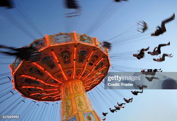 chairoplane - carousel swings stock pictures, royalty-free photos & images