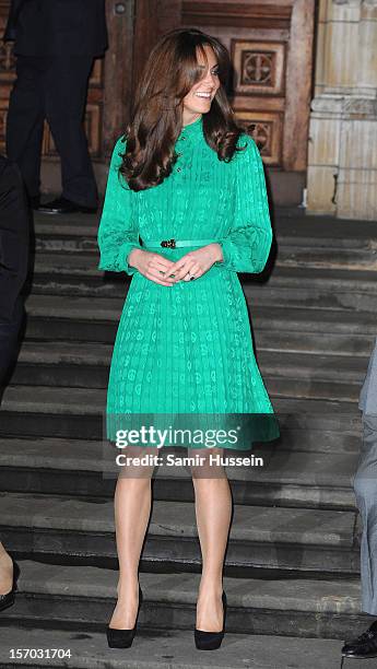 Catherine, Duchess of Cambridge attends the official opening of The Natural History Museums's Treasures Gallery at Natural History Museum on November...