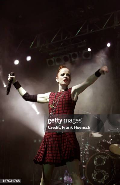 Singer Shirley Manson of Garbage performs live during a concert at the Huxleys on November 27, 2012 in Berlin, Germany.