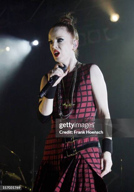 Singer Shirley Manson of Garbage performs live during a concert at the Huxleys on November 27, 2012 in Berlin, Germany.