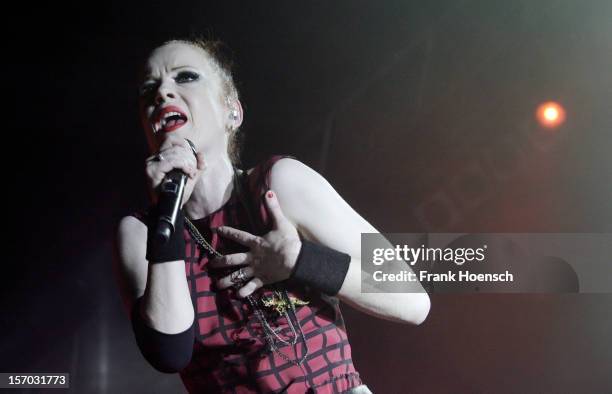 Singer Shirley Manson of Garbage performs live during a concert at the Huxleys on November 27, 2012 in Berlin, Germany.
