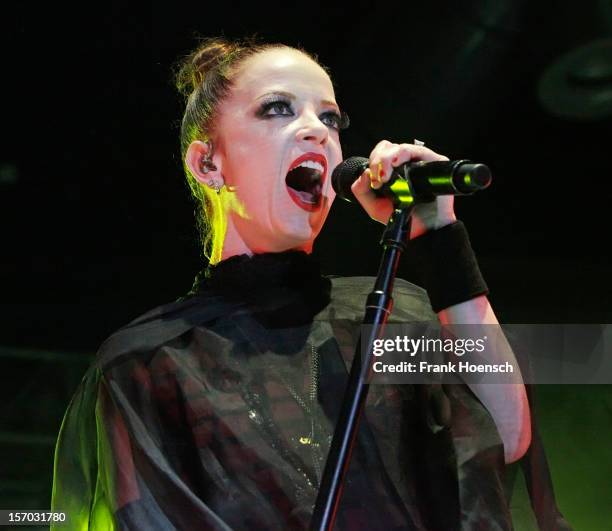 Singer Shirley Manson of Garbage performs live during a concert at the Huxleys on November 27, 2012 in Berlin, Germany.