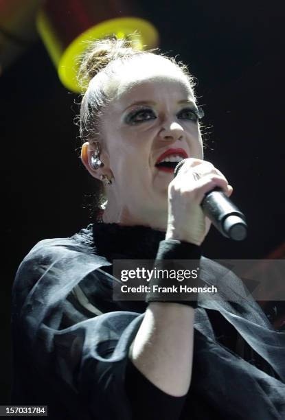 Singer Shirley Manson of Garbage performs live during a concert at the Huxleys on November 27, 2012 in Berlin, Germany.