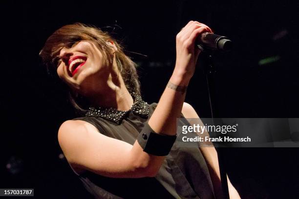 Singer Jennifer Ayache aka. Jenn of Superbus performs live in support of Garbage during a concert at the Huxleys on November 27, 2012 in Berlin,...