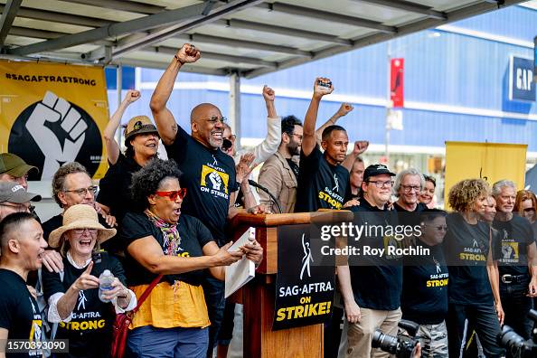 SAG-AFTRA Members Hold "Rock The City For A Fair Contract" Rally In Times Square SAG-AFTRA Members Hold "Rock The City For A Fair Contract" Rally In Times Square