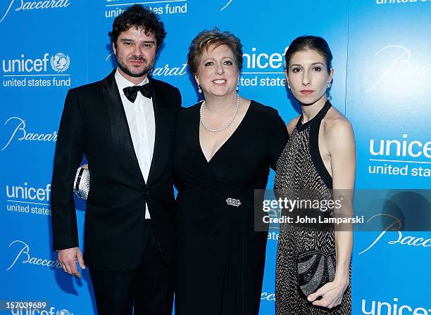 Domatilla Dotti, Caryl Stern and Luca Dotti attend UNICEF Snowflake Ball 2012 at Cipriani 42nd Street on November 27, 2012 in New York City.