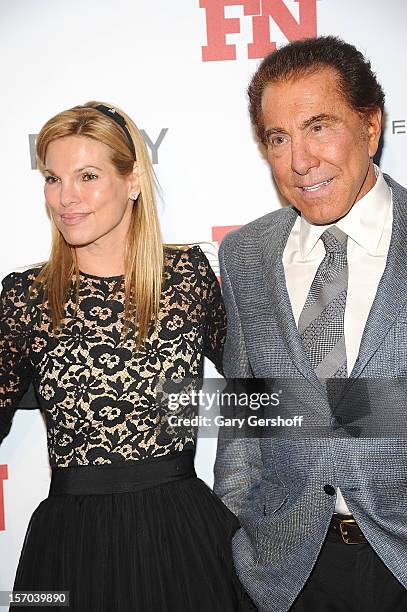Steve Wynn and Andrea Hissom attend the 2012 Footwear News Achievement Awards at MOMA on November 27, 2012 in New York City.