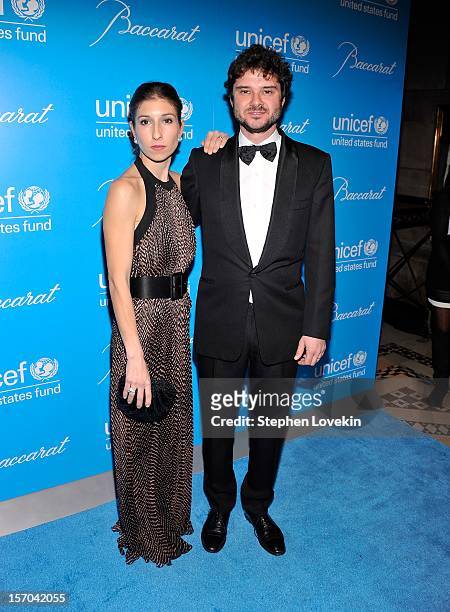 Luca Dotti and guest attend the Unicef SnowFlake Ball at Cipriani 42nd Street on November 27, 2012 in New York City.