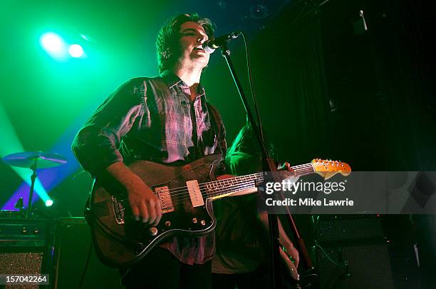 Musician Matt Vasquez of Delta Spirit performs at Irving Plaza on November 27, 2012 in New York City.