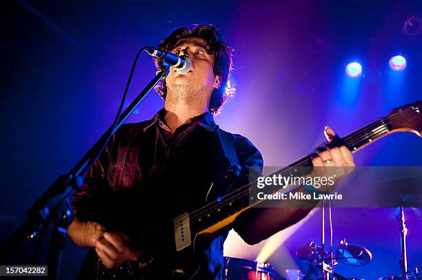 Musician Matt Vasquez of Delta Spirit performs at Irving Plaza on November 27, 2012 in New York City.